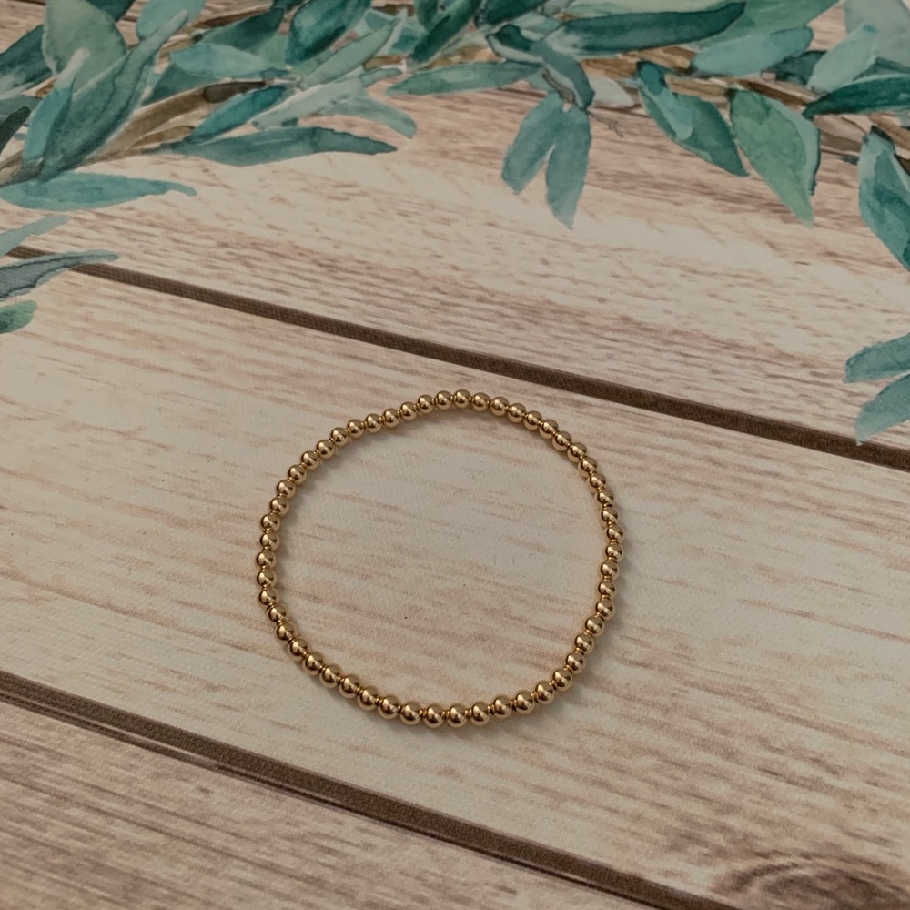 14 K gold filled bracelet 4mm beads